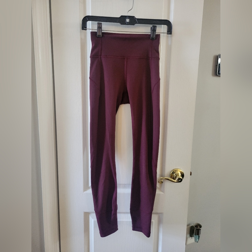 Lululemon In Movement 7/8 Tight Everlux 25" Leggings Plum Shadow Size 2